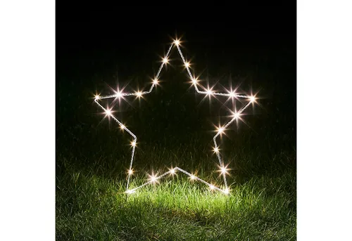 25er Micro LED Osby Stern Stableuchte - Wetterfeste Weihnachtsbeleuchtung, 54 cm hoch mit 25 magischen Lichtern und 6 Stunden Timer für traumhafte Gartenakzente