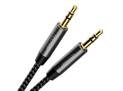 deleyCON deleyCON 1m Nylon 3,5mm Klinke Audio Stereo AUX Kabel Klinkenkabel Audio-Kabel