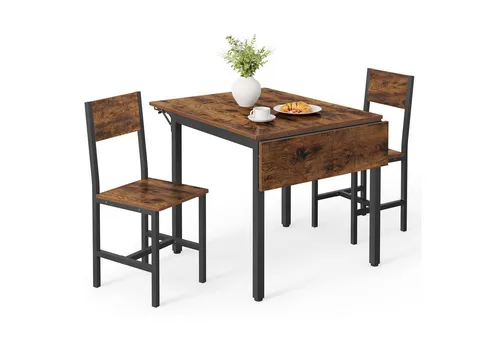 VASAGLE Klappbare Essgruppe mit Tisch und 2 Stühlen von VASAGLE