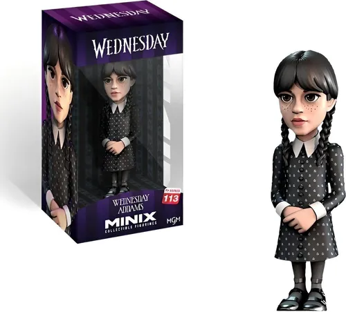 MINIX, Mittwoch Addams Figur aus der Mittwoch Serie in PVC 12 cm, Schwarz