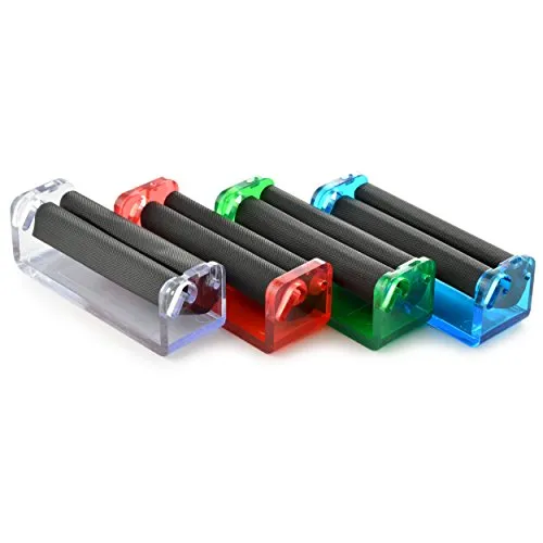 Zigarettendrehmaschine für Drehtabak, 4 Stück, Zigarettenroller, Zigarettenwickler, Zigarettendreher, Drehzigaretten Wickler, Dreher, Tabak, Farben: blau, rot, grün, weiß transparent, Marke Ganzoo