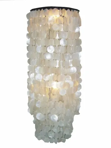 Produktbild Deckenlampe / Deckenleuchte, Muschelleuchte aus hunderten Capiz, Perlmutt Plät