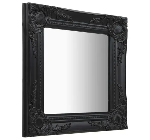 Wandspiegel im Barock-Stil 40x40 cm Schwarz - Eleganter quadratischer Barock-Spiegel, 40x40 cm, verleiht jedem Raum eine luxuriöse Note und ist perfekt für stilvolle Akzente.
