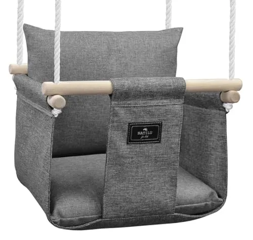 NATILU® Babyschaukel Set Indoor Outdoor | Silver