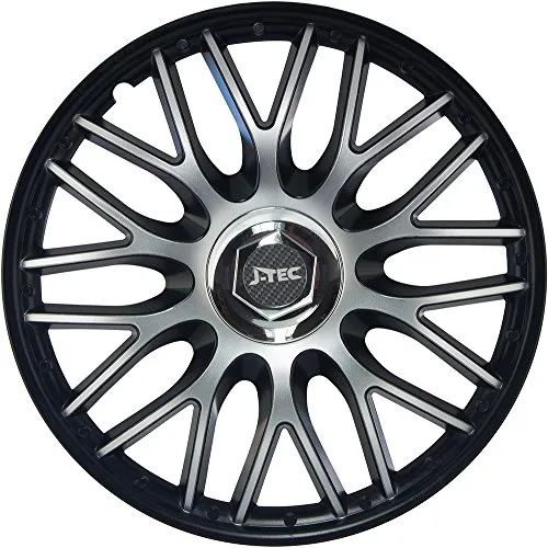 J-Tec 4x Radkappen 16 Zoll Orden schwarz silber