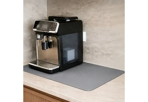 matches21 HOME & HOBBY Abtropfmatte Geschirr Abtropfmatte, in grau-beige 40x60 cm, Saugstarke Spülmatte & Kaffeematte Leder-Optik