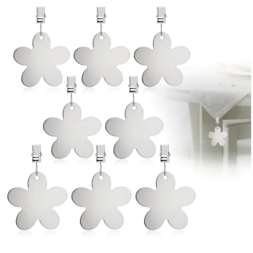 com-four® 8X Tischdeckenbeschwerer - Tischtuchgewichte aus rostfreiem Edelstahl - Tischtuchklammer - schwere Tischdeckenklammern