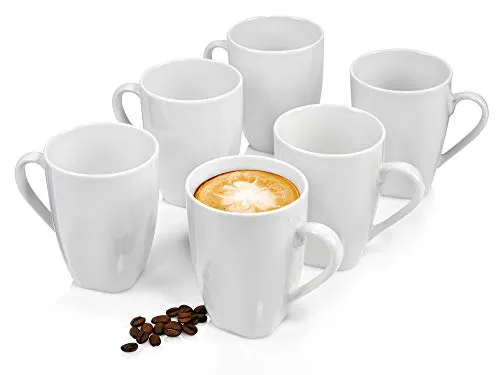 SÄNGER Kaffeebecher Set Avalon 6 tlg - Thermobehälter aus hochwertigem, handgefertigtem Porzellan, zeitloses Design und spülmaschinengeeignet, ideal für Kaffee, Tee und mehr.