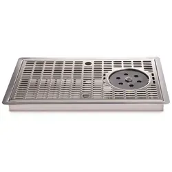 Tropfblech Abtropfschale Edelstahl 430x245x30 mm - Spülenzubehör mit Gläserdusche, aus hochwertigem Edelstahl, ideal zum Einlassen und sorgt für eine hygienische Abtropfung.