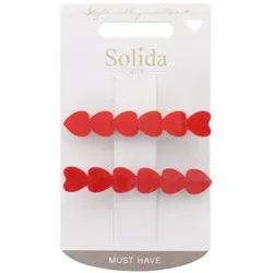 Solida Haarclip Herz Applikationen rot silber in rot von Solida