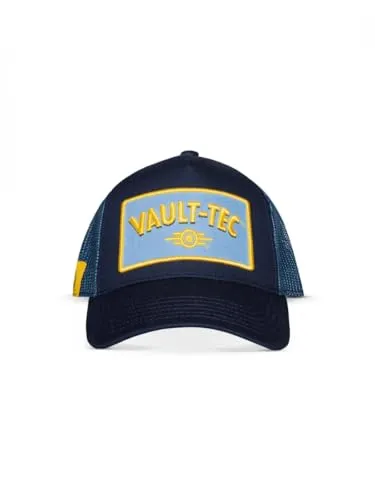 Fallout Vault-Tec Unisex Cap Blue – Gaming Fan-Merch - Stylische Truckercap aus 50% Baumwolle und 50% Polyester mit hohem Tragekomfort. Perfekt für Fans von Bethesda und Gaming! Entdecke noch mehr Merchandise von EMP!