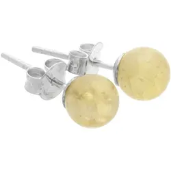 Citrin Ohrstecker 6 mm | 925er Silber