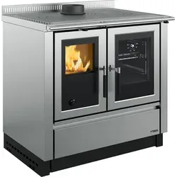 La Nordica 7016400 Venezia Küchenofen Edelstahl/A+ - Kaminofen aus Edelstahl, energieeffizienter A+-Klassifizierter Küchenofen für gemütliche Wärme und stilvolles Kochen.