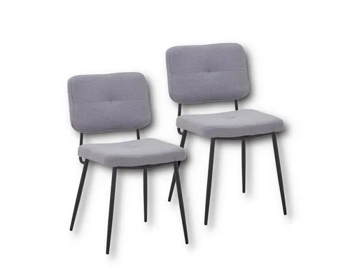 HOOZ Esszimmerstuhl 2er Set Esszimmerstühle mit Rückenlehne, Teddystoff mit Metallbeinen (Set, 2 St), 2 oder 4 Stück