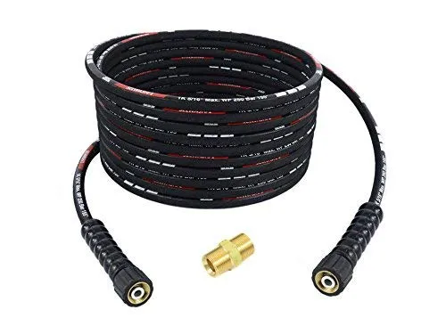 TECHKAR Hochdruckreiniger Schlauchverlängerung – Kärcher Verlängerungsschlauch Ersatz – 250bar kompatibel mit Kärcher mit M22x1,5 Gewinde – Schlauchverbinder & Nippel inklusive – 30m Schlauch