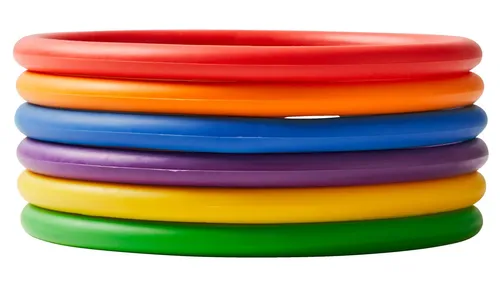 GONGE Regenbogen-Ringe, 6 Stück, Farbe: classic