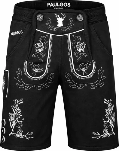 PAULGOS Herren Trachten Jogginghose - Moderne Trachten-Lederhose in 3 Farben - Bequeme Trachten-Jogginghose für stilbewusste Herren. Klassisches Design kombiniert mit hohem Tragekomfort. Ideal für entspannte Tage im Biergarten oder zu Hause.