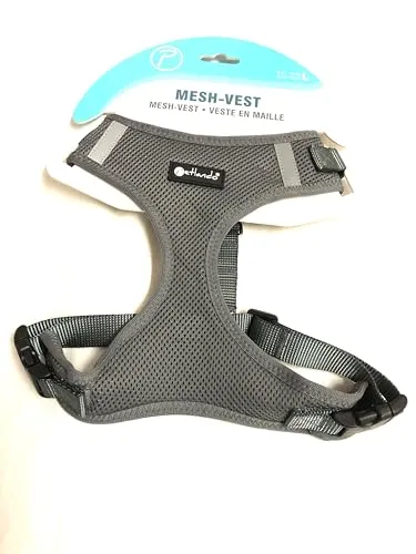 Petlando Hunde-Brustgeschirr Mesh-Vest Anthrazit L (Halsumfang 37-44 cm, Brustumfang 50-68 cm)