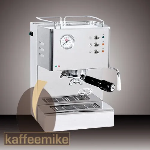 QuickMill Cassiopea 03004 Espressomaschine - Hochwertige Siebträgermaschine mit Thermoblock-System, ideal für Kaffeeliebhaber. Produziert bis zu 10 Tassen pro Tag und besticht durch ihr elegantes Edelstahl-Design.
