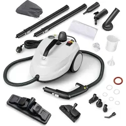 GOPLUS Dampfreiniger 2000 W, Reinigungsmaschine mit 1,8 L Tank, 108 m2 Flächenleistung, 8 Min. Aufheizzeit, Dampfbesen mit professionellem Zubeh...