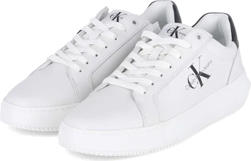 Calvin Klein Herren Cupsole Sneaker Chunky aus Leder - Weiß (Bright White/Black), 46 - Herren-Sneaker aus 100% Leder mit bequemer Schaum-Einlegesohle für optimalen Tragekomfort und stilvolles Design, ideal für lässige und schicke Outfits.