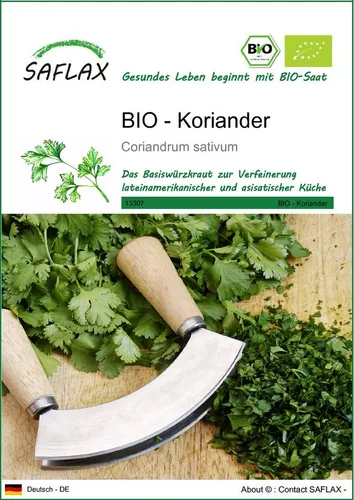 SAFLAX Kräutersamen SAFLAX - Samen - BIO - Koriander