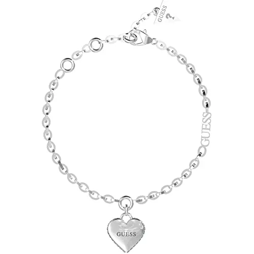 GUESS Damen Armband mit Kette und Herz in Silber von GUESS