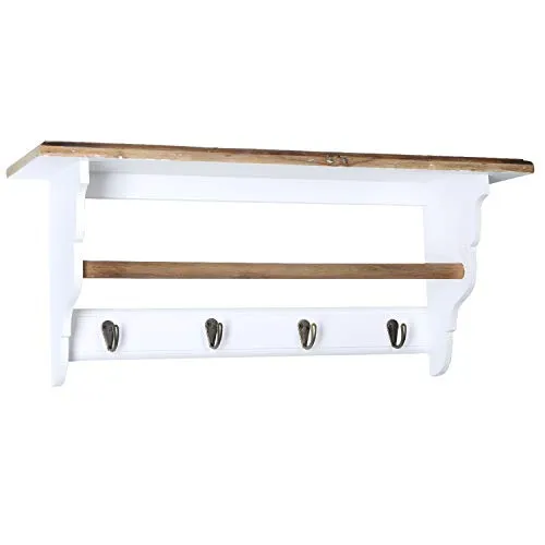 Wandgarderobe Weiß mit 4 Haken