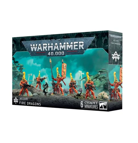 Warhammer 40.000 - Aeldari Fire Dragons Miniatur Set - 40K Miniaturen, unbemalt und ideal für kreative Bastler; perfekt für den Einsatz von Citadel-Kunststoffkleber und Farben.