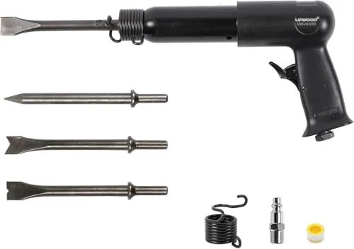 UW-AH250 Drucklufthammer-Set mit Schnellwechselhalter und 4 Meißeln, 3-5/8 Zoll Hub, 2200 BPM, geringes Gewicht (AH250P - Langer Lauf)