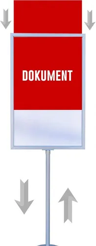 LMG Germany Standtafel Plakatständer DIN A2 Silber - Kreidetafeln: Hochwertiger Kundenstopper für Innen- und Außenbereich, wasser- und schmutzabweisend, bietet einen extrem festen Stand und einfache Dokumentenwechsel.