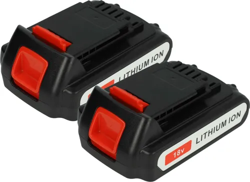 vhbw 2x Akku kompatibel mit Black & Decker BDCCS18, BDCDC18K, BDCCF18, ASD, BDCDD186K, BDCDD18N, ASL, BDCDS18, BD Werkzeug (1500 mAh, Li-Ion, 18 V)