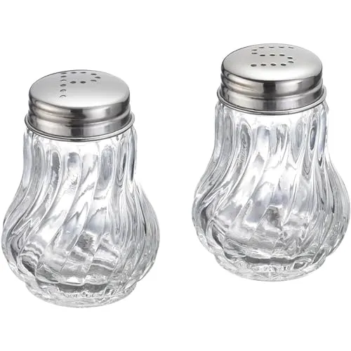 Westmark Salz- und Pfefferstreuer-Set, 2-tlg., Fassungsvermögen: je 50 ml, Glas/Rostfreier Edelstahl, Berlin, Silber/Transparent, 65362270