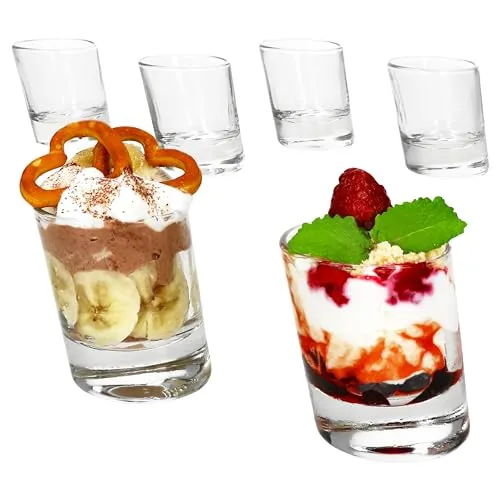 MamboCat 6er Set Pisa Schnapsgläser I 20ml & 40 ml, 2cl & 4cl I 6 Personen I schräges Shot Glas mit dickem Boden I Dessert-Gläschen, Pinnchen für Wodka, Likör etc.