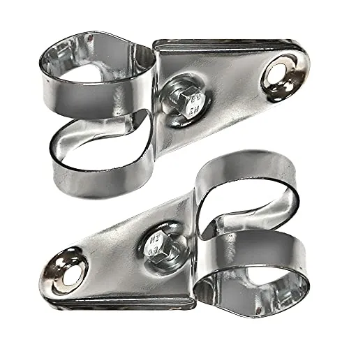 cyclingcolors 2x Lampenhalter Scheinwerfer Halter Halterung Stahl Chrom Metall Moped Motorrad Roller Mofa Mokick