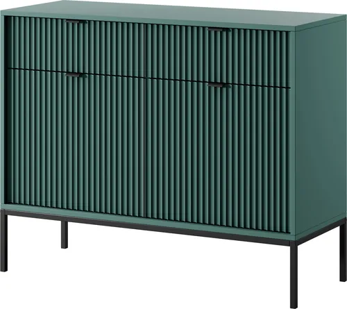 Moderne Kommode mit 2 Schubladen und 2 Türen – Schwarz