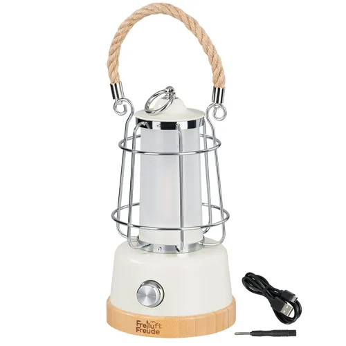 LED Akku Campinglampe Laterne 370lm dimmbar USB bis 75h IP44 Outdoor Laterne
