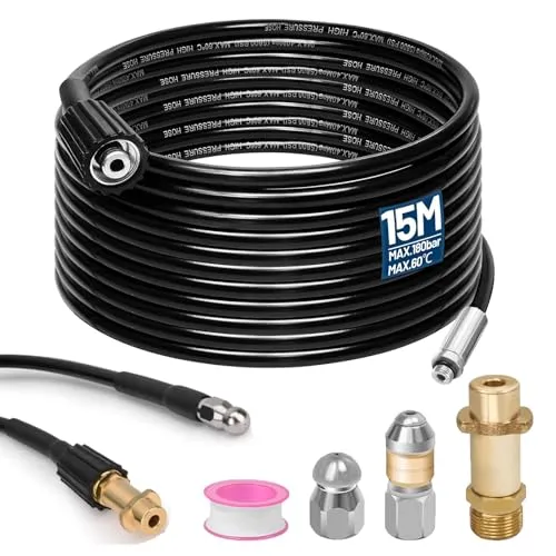 Rohrreinigungsschlauch 15m mit M22 Adapter für Hochdruckreiniger