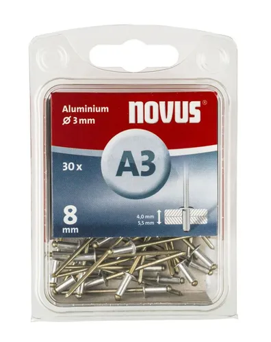 Novus Blindnieten Typ A3/8 Aluminium 30 Stück
