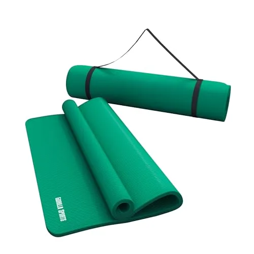 GORILLA SPORTS Yogamatte 190x60cm / 190x100cm - Rutschfeste Fitnessmatte mit Tragegurt - Sportmatten in Studioqualität, hautfreundlich und rutschfest für sicheren Halt. Ideal für Yoga, Pilates und Gymnastik mit 1,5 cm Dämpfung und in 13 Farben erhältlich.
