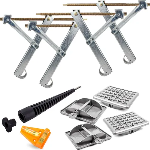 Set Ausdrehstütze + Aufsatz 13/19mm + Hypercamp-Platten + Wasserwaage Neu &