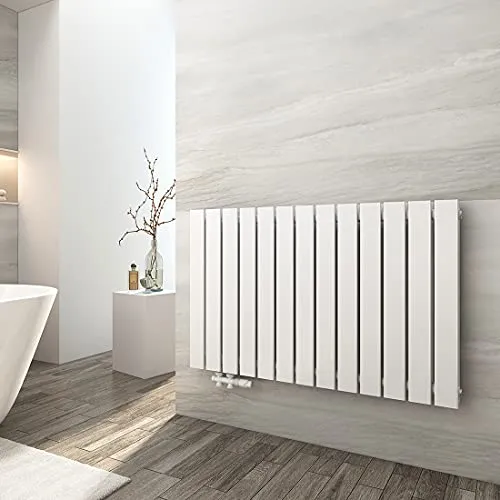 EMKE Heizkörper Flach 630x1000mm - Moderne Doppellagige Heizkörper mit 1343W Leistung, ideal für effiziente Wärmeverteilung und einfache Installation in Wohnräumen.