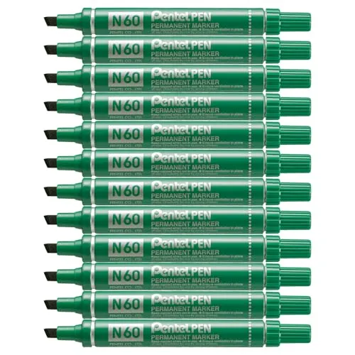 personalisierbar Pentel 10 Stück Meißel Point Marker – grün (12 Stück)