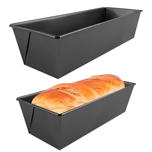 Noxtioanip 2 Stück Kastenform, 30cm und 25cm Königskuchenform mit Antihaftbeschichtung, Brotbackform Rechteckig, Backform Sauerteigbeständig, Hochwertige Backform, Gleichmäßige Bräunung, Grau