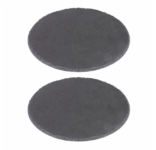 WESTMARK Servierbrett 2 Naturschieferplatten »Tapas + Friends«, rund, ø 30 cm, Schiefer, lebensmittelechte Beschichtung, stilvolles Anrichten und Servieren