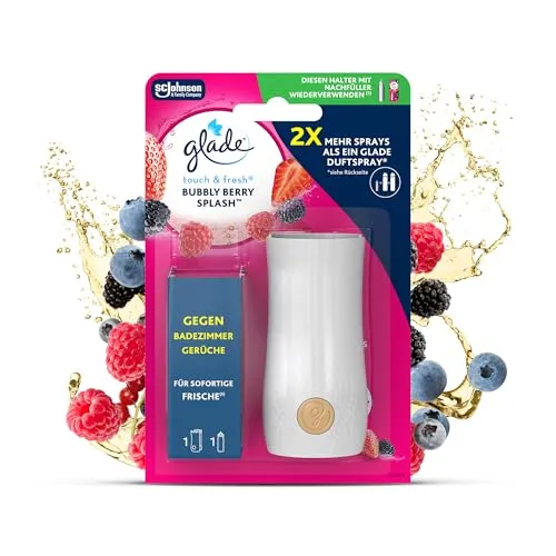 Glade Touch & Fresh (Brise One Touch) Halter inkl. Nachfüller, Bubbly Berry Splash, Lufterfrischer WC Minispray, 10 ml
