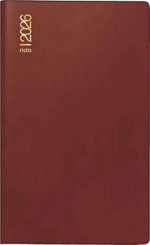 rido/idé Taschenkalender Mod. uni-planer 2026 | A6, Kunststoff, bordeaux
