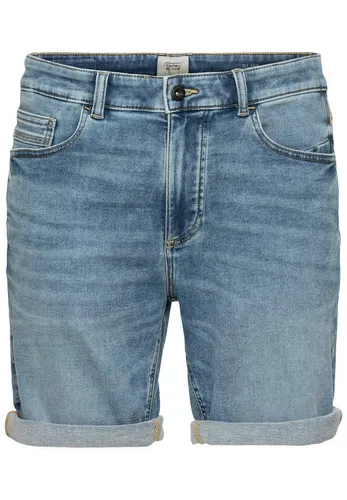 Camel Active Jeans-Shorts in Hellblau, Größe W42, Blau, Herren - Wanderhosen für Herren von Camel Active – Slim Fit Jeans-Shorts mit 5-Pocket-Design und fixiertem Aufschlag, ideal für Outdoor-Aktivitäten und Freizeit!