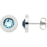 JEWELS BY LEONARDO Damen Ohrstecker hellblau Matrix - Ohrringe für Damen mit eleganten hellblauen, facettierten Glassteinen und Edelstahl, perfekt als individuelles Geschenk für besondere Anlässe. Lieferung im stilvollen Samtbeutel.