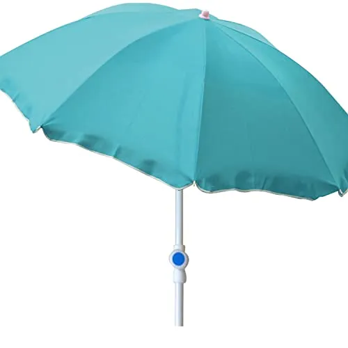 Mojawo Strandschirm Sonnenschirm Strand Schirm Sonnenschutz Gartenschirm Sonnenschutz knickbar Polyester Petrol Ø2m UV Schutz